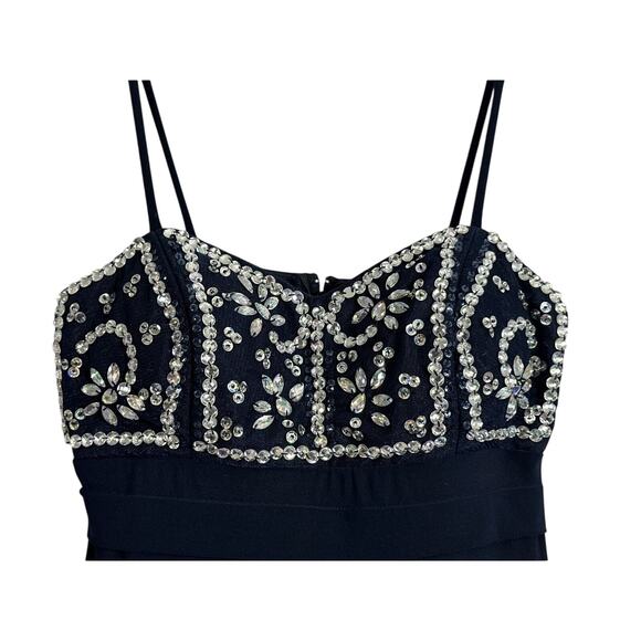 Teeze Me Blue Jewel Sequin Short Formal Cocktail Juniors Dress 3 - Picture 4 of 9